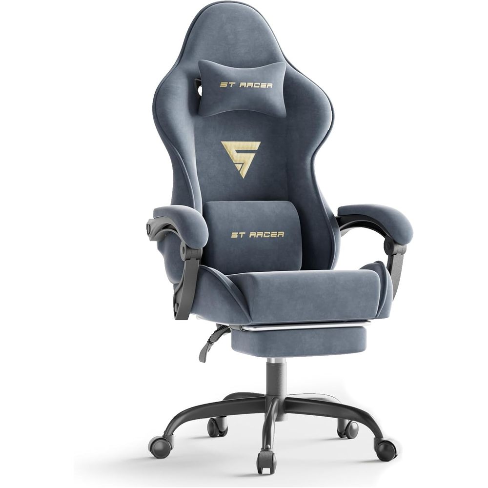 Massage - Sedia da Gaming Ergonomica con Poggiapiedi