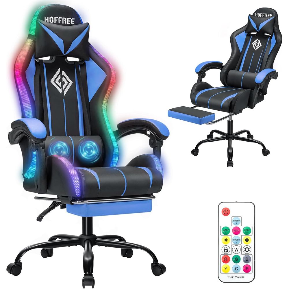 Massage - Sedia da Gaming LED con Massaggio