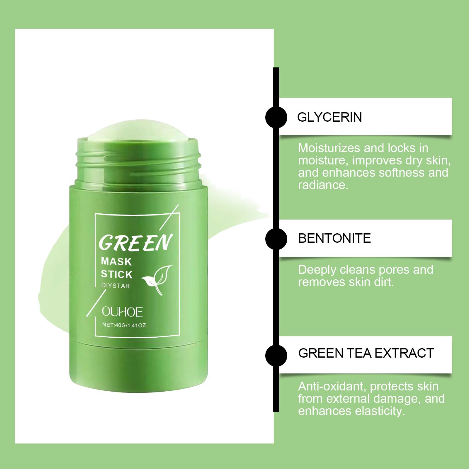 Maschera in Stick per Pulizia  - Green Tea Cleansing Clay Mask recensione e prezzo